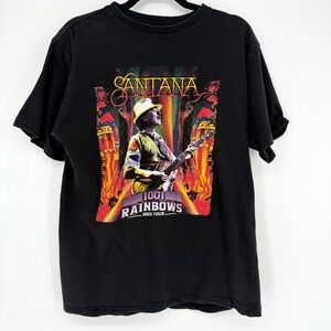 Carlos Santana 1001 Rainbows 2023 Tour T-Shirt Latin Classic Rock Band Medium